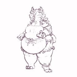  2022 2_horns 3_toes 4_fingers anthro barefoot big_breasts black_and_white breasts cleavage clothed clothed_anthro clothed_female clothing cross cross_necklace dragon ear_piercing ear_ring feet female female_anthro fingers floppy_ears hi_res horn inverted_cross jewelry miluinaoxie monochrome mythological_creature mythological_scalie mythology necklace obese obese_anthro obese_female overweight overweight_anthro overweight_female piercing ring_piercing scalie snout solo toes unfinished 