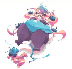  2022 accessory anthro belly big_belly big_breasts biped black_bracelet black_markings blue_clothing blue_flower blue_ribbon bracelet breasts clothed clothed_anthro clothed_female clothing colored dragon female female_anthro flower flower_in_hair fur furgonomics furred_dragon furred_scalie hair hair_accessory hi_res hibiscus huge_belly huge_thighs jewelry long_hair markings miluinaoxie mythological_creature mythological_scalie mythology navel_outline obese obese_anthro obese_female orange_hair overweight overweight_anthro overweight_female plant pointy_ears prick_ears ribbons scalie shaded solo tail tail_accessory tail_ribbon thick_thighs 