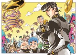  anchor_symbol arnold_(jojo) arrow_(jojo) arrow_(projectile) artist_name baby bad_id bad_pixiv_id beard black_hair blue_eyes blue_hair border brooch canine chef chef_hat choker clenched_teeth cloud coin commentary_request diamond_wa_kudakenai dollar_sign dress earrings everyone facial_hair fungami_yuya gakuran green_hair grey_hair grin hands_in_pockets harvest_(stand) hat hazamada_toshikazu hazekura_mikitaka heart higashikata_josuke hirose_koichi house jewelry jojo_no_kimyou_na_bouken joseph_joestar joseph_joestar_(old) kawajiri_hayato kishibe_rohan kobayashi_tamami kujo_jotaro light_brown_hair long_coat long_hair missing_tooth multicolored_hair nijimura&#039;s_father nijimura_okuyasu nora_(act2) open_mouth outside_border pink_dress pointing pompadour round_teeth school_uniform shizuka_joestar signature sketchbook sky smile snot stand_(jojo) star_(symbol) stud_earrings sugimoto_reimi sunglasses sweatdrop teeth tonio_trussardi tree turtleneck two-tone_hair white_border yamagishi_yukako yangu_shigekiyo yellow_eyes yen_sign 