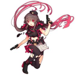  belt black_footwear black_hair black_thighhighs boots breasts colored_shoe_soles damaged defeat dual_wielding female full_body girls&#039;_frontline glock glock_17_(girls&#039;_frontline) gradient_hair gun handgun hat high_heel_boots high_heels holding holding_gun holding_weapon large_breasts long_hair low_twintails multicolored_hair necktie official_art pink_eyes pink_hair rain_lan shirt skirt solo suspender_skirt suspenders thighhighs third-party_source torn_clothes torn_shirt torn_skirt torn_thighhighs transparent_background twintails weapon white_skirt 