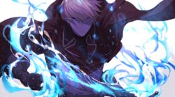  1boy black_gloves blonde_hair blue_eyes cape commentary_request dylan_the_island_king fighting_stance gloves kai28 leaning_forward male_focus pixiv_fantasia pixiv_fantasia_last_saga red_cape solo standing sword weapon white_background 