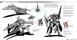  absurdres blueprint_(medium) canards commentary comparison english_commentary english_text fusion gatling_gun gerwalk gun gunpod highres ink_(medium) landing_gear machine_gun machinery macross macross_plus mecha mecha_focus monochrome no_humans official_style original robot science_fiction shadow signature traditional_media uzuki_(uzukinokaze) variable_fighter weapon web_address yf-19 yf-192 yf-21 