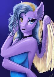  absurd_res alexandradane anthro equid equine fan_character female hasbro heterochromia hi_res horse mammal my_little_pony pony purple_body purple_skin solo wings 