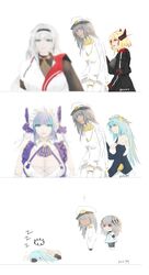  1boy 6+girls :t ? absurdres aqua_eyes azur_lane bare_shoulders black_pantyhose blonde_hair blue_hair blurry blush breasts champagne_(azur_lane) cheshire_(azur_lane) chibi cleavage commander_(azur_lane) cross_hair_ornament dark_skin depth_of_field distracted_boyfriend_(meme) epaulettes faceless faceless_male glowing glowing_eyes grey_hair hair_ornament hairband hat highres large_breasts maid maid_headdress mainz_(azur_lane) meme military military_uniform multiple_girls neptune_(azur_lane) open_mouth pantyhose peaked_cap pout purple_hair red_eyes rideth_mochi roon_(azur_lane) saint-louis_(azur_lane) short_hair sleeping uniform yellow_eyes zzz 