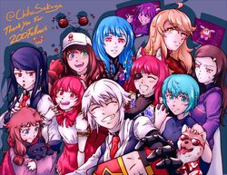  2others 6+girls ahoge alice_rabbit alma_armas android animal animal_ears anna_graem artificial_eye artist_name bartender baseball_cap betty_(va-11_hall-a) blush canine cat_ears chitaisakuya cigarette closed_eyes closed_mouth clothed_animal cyberpunk dana_zane dorothy_haze embarrassed english_text feline fingerless_gloves flat_screen_tv fore_(va-11_hall-a) gabrielle_(va-11_hall-a) ghost glasses gloves hair_ornament hairclip hat hawaiian_shirt headpat holding_hands jill_stingray kira_miki mechanical_eye messy_hair multiple_girls multiple_others necktie one_eye_closed prosthesis prosthetic_arm rad_shiba scarf sei_asagiri selfie shiba_inu shirt smile sparkle stella_hoshii streaming-chan sunglasses television twitter_username unamused va-11_hall-a webcam 