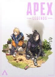  2girls apex_legends b3_wingman bad_id bad_twitter_id black_hair bodysuit commentary_request copyright_name grey_eyes gun hair_bun handgun highres holding holding_gun holding_weapon knee_pads leaning_forward lichtenberg_figure logo looking_to_the_side looking_up multiple_girls parted_bangs passimo prowler_smg revolver scar scar_on_cheek scar_on_face shell_casing single_hair_bun smile smoke squatting submachine_gun wattson_(apex_legends) weapon white_bodysuit wraith_(apex_legends) 