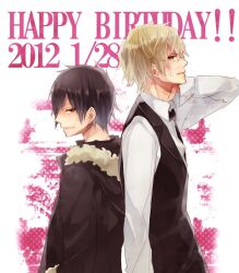  black_hair blonde_hair durarara!! heiwajima_shizuo orihara_izaya short_hair 