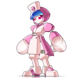  commentary_request female full_body hat humanoid_robot kouichi_(kouichi-129) medarot nurse_cap red_eyes reflection robot saint_nurse solo transparent_background 