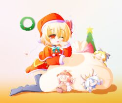  christmas kurodani_yamame mystia_lorelei rumia tagme thigh-highs tokiko touhou 