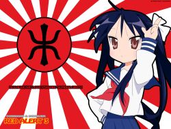  empire_of_japan hiiragi_kagami lucky_star red_alert seifuku 