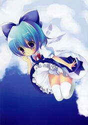  cirno kino_(artist) kinokonomi pantsu shimapan thigh-highs touhou 