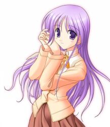  1boy bad_id bad_pixiv_id crossdressing happiness! kitamiya_genbu long_hair male_focus otoko_no_ko purple_eyes purple_hair school_uniform solo third-party_source watarase_jun 