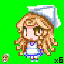  chibi commentary_request cosplay female ikamusume ikamusume_(cosplay) kirisame_marisa lowres new_super_marisa_land niwatoriotoko pixel_art shinryaku!_ikamusume solo touhou 