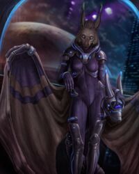  2022 4:5 anthro arm_support armor artist_logo artist_name blue_eyes blurred_background breasts brown_body brown_fur brown_wings building cheek_tuft clothed clothing dragon ear_tuft european_mythology exposure_variation facial_tuft female front_view fur furred_dragon furred_scalie furred_wings head_tuft headgear helmet hi_res himeragoldtail holding_armor holding_headgear holding_helmet holding_object leaning_on_elbow logo looking_at_viewer medium_breasts membrane_(anatomy) membranous_wings mythological_creature mythological_scalie mythology orbit planet reptile salvatrix scalie smile solo space space_station spacesuit standing tail tuft western_dragon window wings 