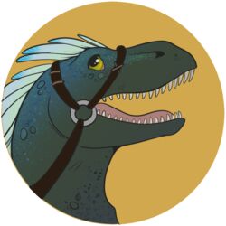  1:1 ambiguous_gender ark_survival_evolved bridle dinosaur dromaeosaurid extinct feral prehistoric_species reptile rhari scalie solo theropod utahraptor 