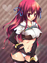  :p bad_id bad_pixiv_id bike_shorts bike_shorts_pull blush bow bow_panties breasts clothes_lift clothes_pull commentary_request covered_nipples elbow_gloves female gloves hair_ribbon hunter_(ragnarok_online) large_breasts long_hair midriff navel panties pantyshot ragnarok_online red_hair ribbon shorts shorts_pull skirt skirt_lift solo sorai_shin&#039;ya tongue tongue_out underwear white_panties 