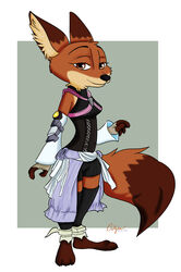  3_toes 4_fingers amber_eyes anthro aqua_(kingdom_hearts) black_claws black_nose canid canine claws clothed clothing cosplay crossover dipstick_ears disney ear_markings fan_character feet female fingers fox fur gloves_(marking) heart_symbol hi_res kingdom_hearts leg_markings looking_at_viewer luna_wilde_(crewefox) mammal markings multicolored_ears navel ocerydia red_body red_fox red_fur socks_(marking) solo square_enix tan_body tan_fur toes true_fox zootopia 