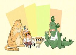  cartoon_network cherrypaw food food_creature giant_realistic_flying_tiger group human mammal mr._gus pizza pizza_steve uncle_grandpa uncle_grandpa_(character) 