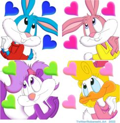  accessory alpha_channel anatid anseriform anthro avian babs_bunny bird bow_(feature) bow_accessory bow_ribbon buster_bunny duck emotes female fifi_la_fume group hair_accessory hair_ribbon hairbow heart_symbol lagomorph leporid loon male male/female mammal mephitid rabbit ribbons shirley_the_loon simple_background skunk subarashi tiny_toon_adventures transparent_background warner_brothers 