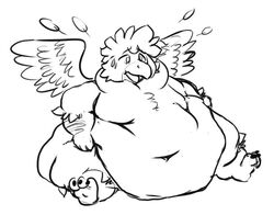  anthro avian belly big_belly bird blush chubby_cheeks digital_drawing_(artwork) digital_media_(artwork) feathers flabby hair huge_belly hyper hyper_belly immobile male monochrome moobs morbidly_obese morbidly_obese_anthro morbidly_obese_male nude obese obese_anthro obese_male onechonkyboy overweight overweight_anthro overweight_male parrot penguin simple_background solo struggling tiki tiki_kee wings 