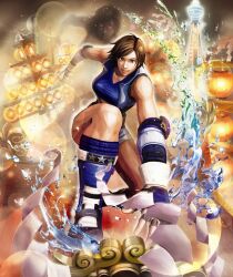  brown_hair capcom fingerless_gloves gloves kazama_asuka namco official_art smile street_fighter street_fighter_x_tekken tekken 