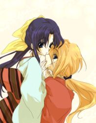  1boy bad_id bad_pixiv_id bow couple female himura_kenshin japanese_clothes kamiya_kaoru kimono long_hair ponytail rurouni_kenshin sakakimu scar straight 