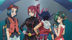  green_hair mizuki_kotori_(yugioh_zexal) ribbon short_hair skirt tsukumo_yuma yu-gi-oh! yu-gi-oh!_zexal yugioh_zexal yuu-gi-ou_zexal 