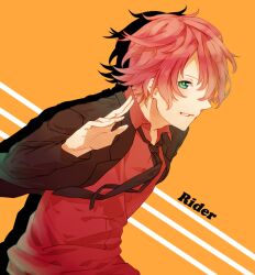  1boy bad_id bad_pixiv_id character_name fate/prototype fate_(series) formal green_eyes male_focus messy_hair necktie perseus_(fate) pietani397 red_hair solo suit 