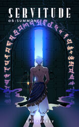  1boy 1male back back_view bishonen bishounen bl boy demon dungeon fantasy incubus jock kaiaubrey magic muscular_male novel_illustration solo_male soren story story_at_source tan_skin white_hair yaoi yaoi_story 