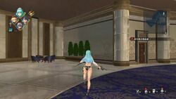  3d animated black_swimsuit butt butt_focus game gameplay kuro_no_kiseki light_blue_hair long_video mp4 risette_twinings swimsuit tagme video video_game video_games yellow_eyes 