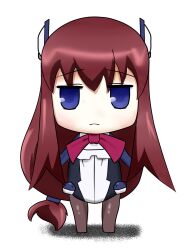  black_legwear blue_eyes bodysuit chibi f_walsingham female female highres kyoukai_senjou_no_horizon kyoukaisenjou_no_horizon minigirl red_hair solo 