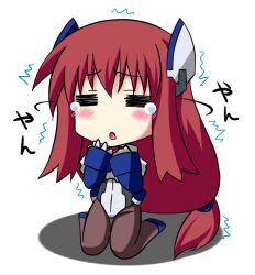  black_legwear bodysuit chibi chikichikibatta closed closed_eyes eyes f_walsingham female female kyoukai_senjou_no_horizon kyoukaisenjou_no_horizon minigirl red_hair solo 