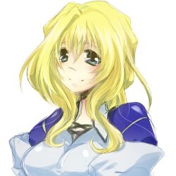  bad_id bad_pixiv_id blonde_hair blue_eyes blush breasts female kyoukaisenjou_no_horizon long_hair mary_stuart rei_(reins) scar smile solo upper_body 