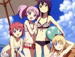  akaza_akari bikini funami_yui swimsuit toshinou_kyouko yoshikawa_chinatsu yuru_yuri 