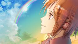  bad_id bad_pixiv_id female headphones kanipanda meiko_(vocaloid) photoshop_(medium) profile rainbow short_hair solo vocaloid 