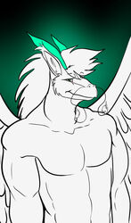  angel_dragon anthro clothed clothing digital_media_(artwork) dragon hatarla male muscular muscular_anthro muscular_male mythological_creature mythological_scalie mythology scalie sckhar solo topless 