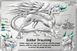  3:2 angel_dragon barbel_(anatomy) blue_tongue claws dragon english_text feral flesh_whiskers fur furred_dragon furred_scalie green_eyes horn male model_sheet mythological_creature mythological_scalie mythology scalie sckhar side_view smile solo tail text tongue weisswinddragon white_body 