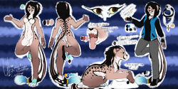  2:1 anthro clothed clothing digital_media_(artwork) felid female feral hi_res kris_(excitedcargoyle) looking_at_viewer mammal model_sheet monstercheetah multiple_images nude off/on side_view smile solo 