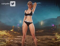  1girls 3d apex_legends blacked blacked_clothing blonde_female blonde_hair cleavage currysfm female female_only hips jacket light-skinned_female light_skin looking_at_viewer posing scar solo sports_bra wattson_(apex_legends) 