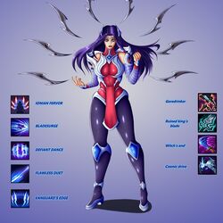  adekvatx ass breasts female fully_clothed gameplay_mechanics irelia_xan league_of_legends pre-transformation thick_thighs transformation wide_hips 