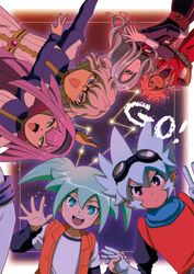  5boys bad_id bad_pixiv_id blue_eyes couple curly_hair fei_rune female garushaa_wolfein gillis glasses gloves goggles goggles_on_head green_eyes inazuma_eleven_(series) inazuma_eleven_go inazuma_eleven_go_chrono_stone long_hair looking_at_viewer meia multiple_boys no_pupils open_mouth purple_eyes purple_hair saryuu_evan shirataki soccer_uniform space sportswear star_(symbol) straight v vanfeny_vamp very_long_hair white_hair 