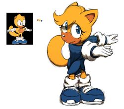  anthro blue_eyes clothing female footwear gloves hair handwear hi_res jonathan_koneko mammal ray_the_flying_squirrel rodent rule_63 sciurid sega shoes solo sonic_the_hedgehog_(series) 