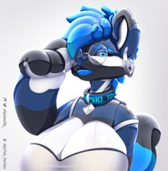  animate_inanimate anthro big_breasts big_tail breasts elysianelly female glistening glistening_body hi_res huge_breasts huge_tail hyena inflatable inflating inflation latex living_inflatable mammal shepard_(vakarian017) solo tail 