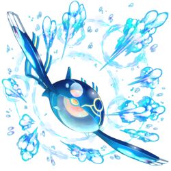  bad_id bad_pixiv_id closed_mouth commentary_request full_body kyogre naokado no_humans orange_eyes pokemon pokemon_(creature) primal_kyogre solo water water_drop white_background 