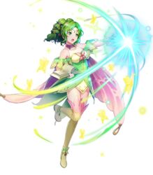  alternate_costume bare_shoulders book boots breasts bug butterfly cape dress female fire_emblem fire_emblem:_the_sacred_stones fire_emblem_heroes full_body gradient_clothes green_eyes green_hair hair_ornament hand_up haruno_itsuki highres holding holding_book jewelry l&#039;arachel_(fire_emblem) l&#039;arachel_(resplendent)_(fire_emblem) leg_up long_hair looking_away magic medium_breasts non-web_source official_art open_book open_mouth short_dress sleeveless solo sparkle thigh_boots thighs transparent_background turtleneck wrist_cuffs zettai_ryouiki 