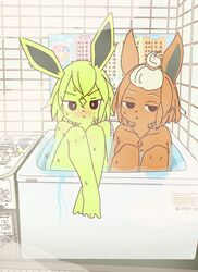  accessory anthro arms_by_side arms_in_water bathing bathtub bent_legs blonde_hair blush bodily_fluids breasts crossed_feet duo eeveelution feet feet_over_edge female flareon fur generation_1_pokemon hair hair_accessory hairband half-closed_eyes heat_(temperature) hi_res japanese_text jewelry jolteon kemono knees_out_of_water knees_pulled_up knees_together legs_out legs_out_of_water legs_together legs_up mammal math mikeyama multiplication_(math) multiplication_table multiplier narrowed_eyes necklace nintendo nude number orange_body orange_fur orange_hair over_edge partially_submerged planted_legs pokemon pokemon_(species) pouting sauna spread_toes steam straight_arms sunken_seat sweat tan_hair text tile tile_wall toes up_and_over wall_(structure) water wet yellow_body yellow_fur 