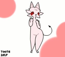  ambiguous_gender animated anthro black_nose closed_eyes dancing digital_media_(artwork) facial_markings featureless_crotch felid frame_by_frame fur hair head_markings imp mammal markings short_playtime simple_background smile solo standing toot toot_thunderthighs wide_hips 