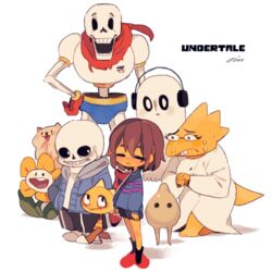  1:1 alphys ambiguous_gender animated_skeleton annoying_dog_(undertale) anthro armless bim0ngsam0ng bodily_fluids bone brother_(lore) brothers_(lore) brown_hair canid canine canis cape clothing domestic_dog electronics english_text female flowey_the_flower frisk_(undertale) ghost gloves group hair handwear headphones hi_res human lizard loren_(undertale) male mammal monster_kid napstablook papyrus_(undertale) pomeranian reptile sans_(undertale) scalie sibling_(lore) simple_background skeleton spirit spitz sweat text undead undertale undertale_(series) 