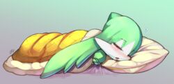  anthro bandai_namco bed blush closed_eyes domestic_cat felid feline felis furniture gradient_background king_of_sorrow klonoa_(series) male mammal shaolin_bones signature simple_background sleeping solo wet_dream 