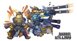  2020 abs absurd_res anthro barrel_(live_a_hero) canid canine canis clothing countershading digital_media_(artwork) gun handgun hat headgear headwear hi_res holding_gun holding_object holding_ranged_weapon holding_weapon lifewonders live_a_hero male mammal muscular muscular_anthro muscular_male ranged_weapon simple_background spandex superhero text tight_clothing weapon white_background wolf wolfmalro 